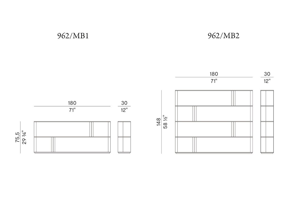 Схема Стеллаж Pages Glass, Potocco