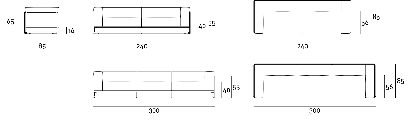 Схема Уличный диван Filo Sofa, Living Divani