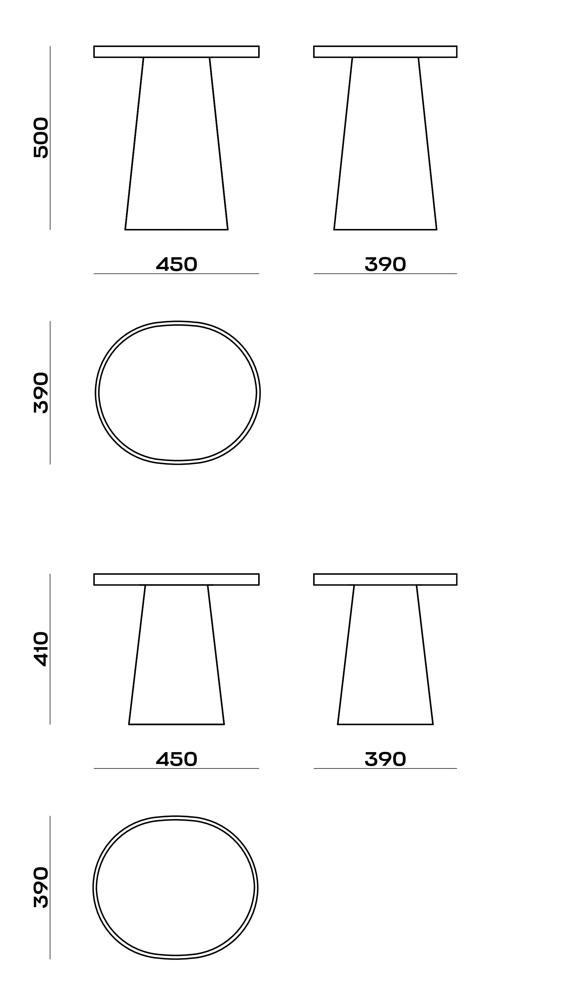 Схема Кофейный столик Kastel Side Table, MODÉNATURE