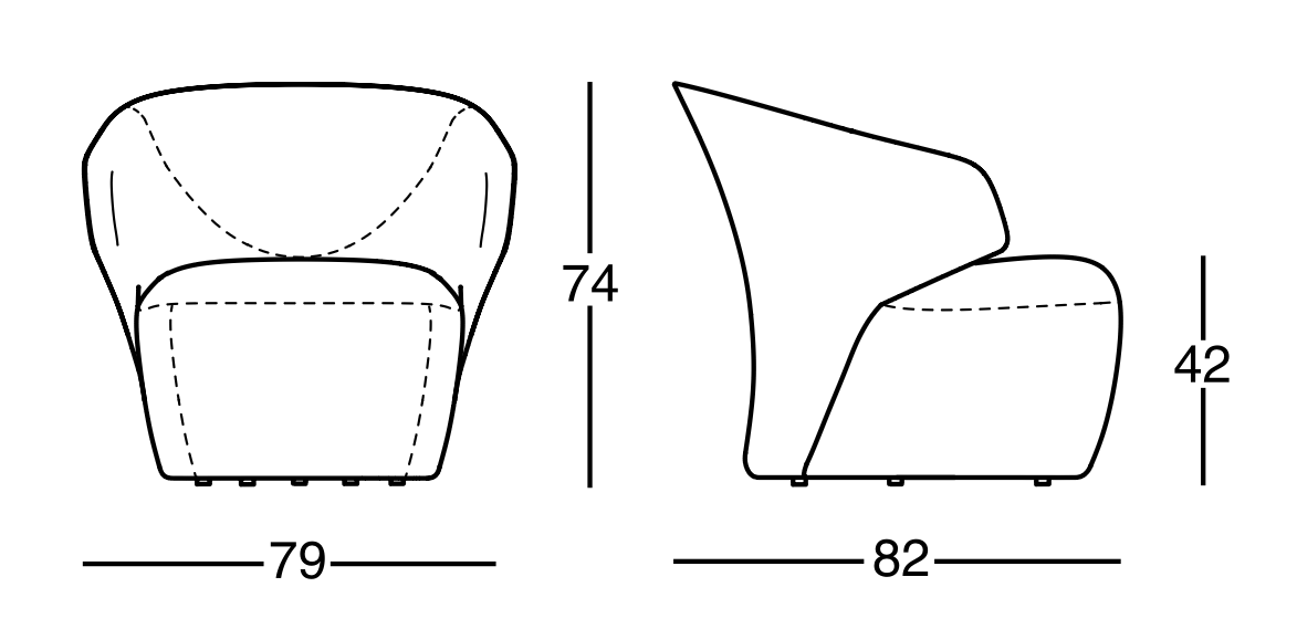 Схема Кресло Arom, Zanotta
