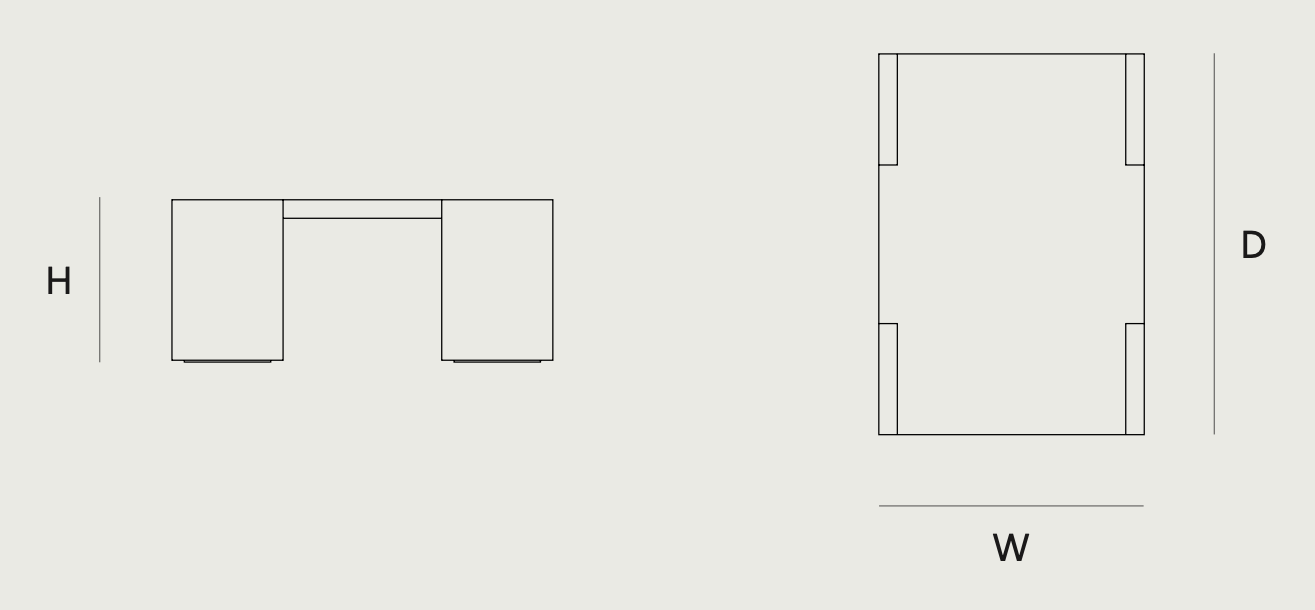 Схема Журнальный столик Tenon Side Table Small, New Works