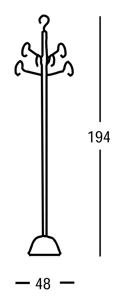 Схема Напольная вешалка Servomanto, Zanotta