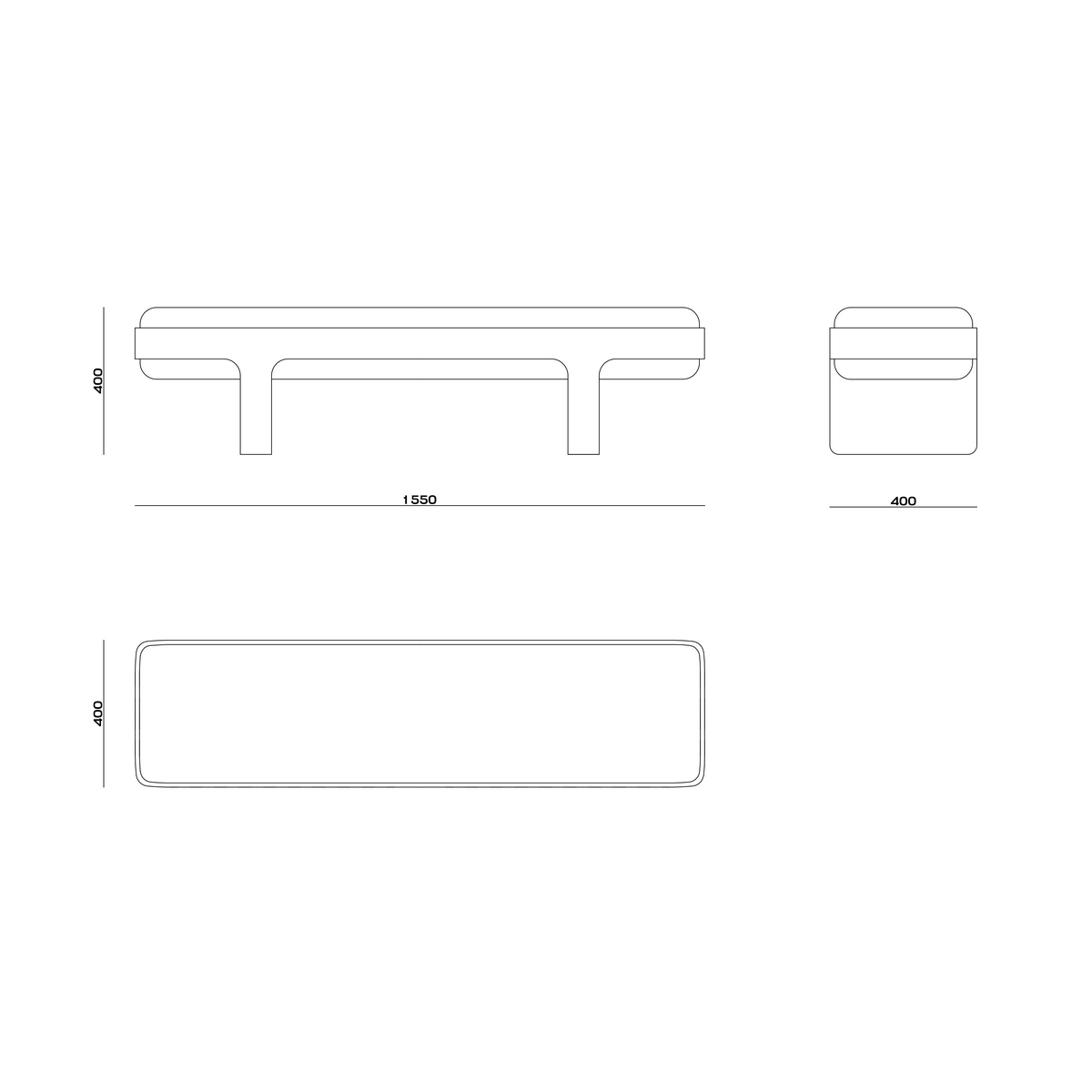 Схема Банкетка Eclair, MODÉNATURE