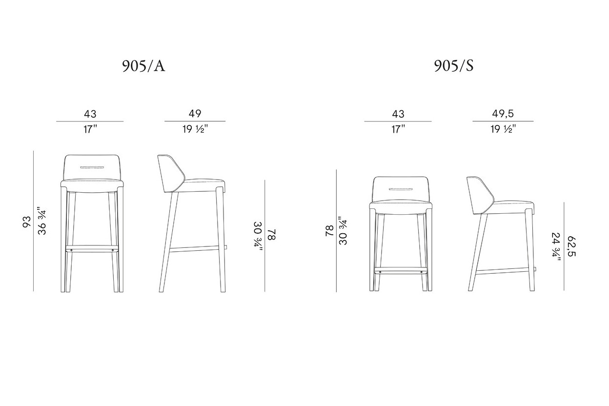 Схема Барный стул Concha, Potocco