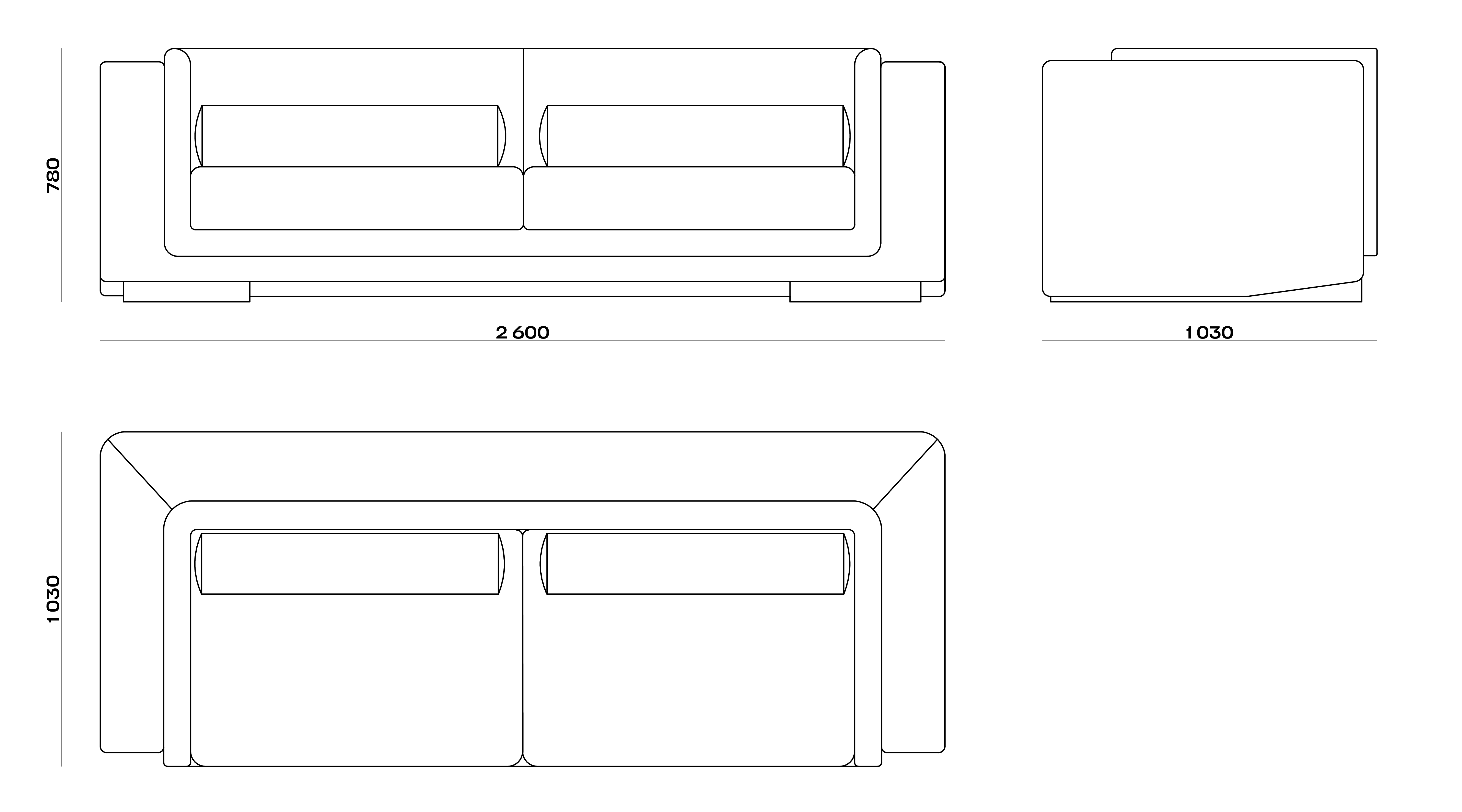 Схема Диван Anthea Sofa, MODÉNATURE
