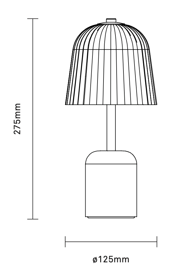 Схема Портативный настольный светильник Asteea Table, Nuura