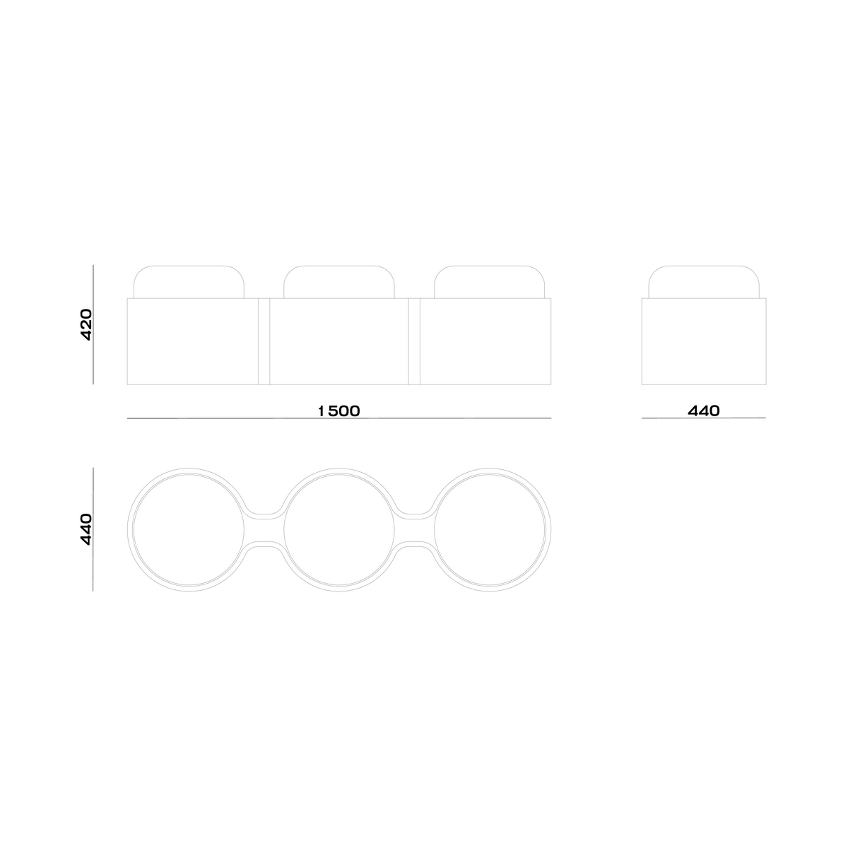 Схема Банкетка Hector, MODÉNATURE