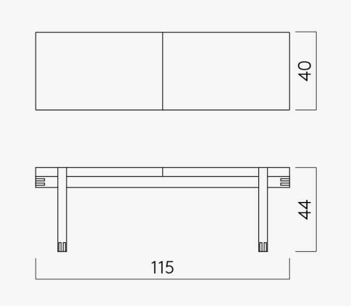 Схема Скамья Minimal Bench, Kristina Dam Studio