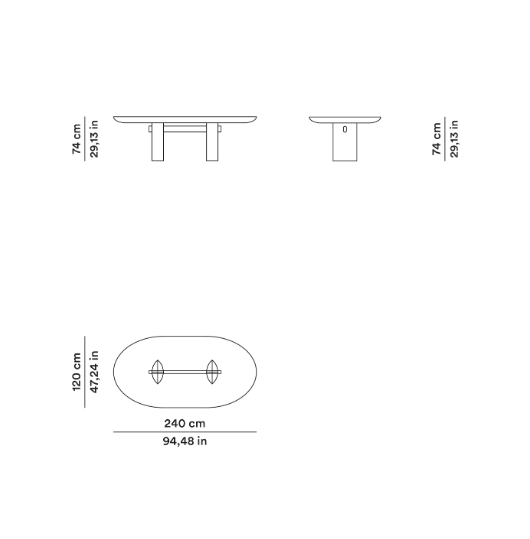 Схема Стол Torii Love Table, Tacchini
