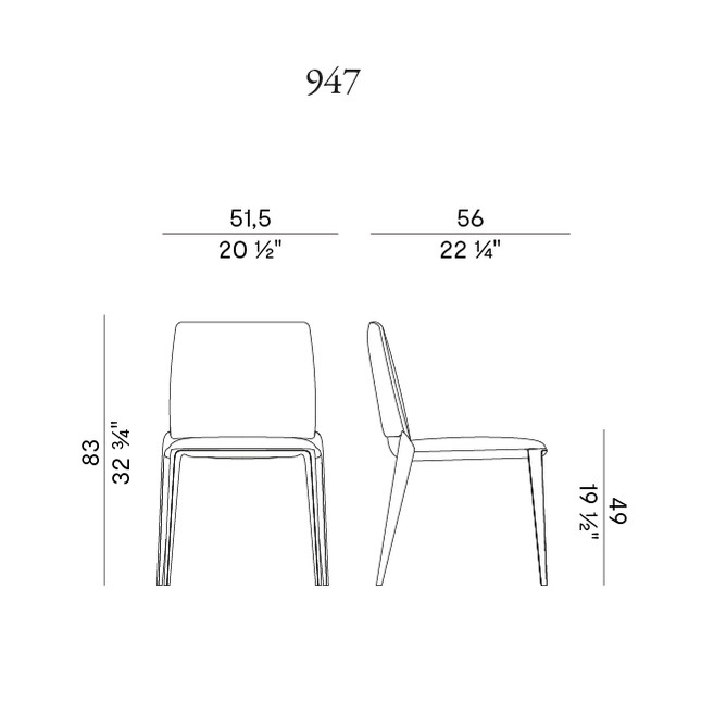 Схема Стул Hiru без подлокотников, Potocco