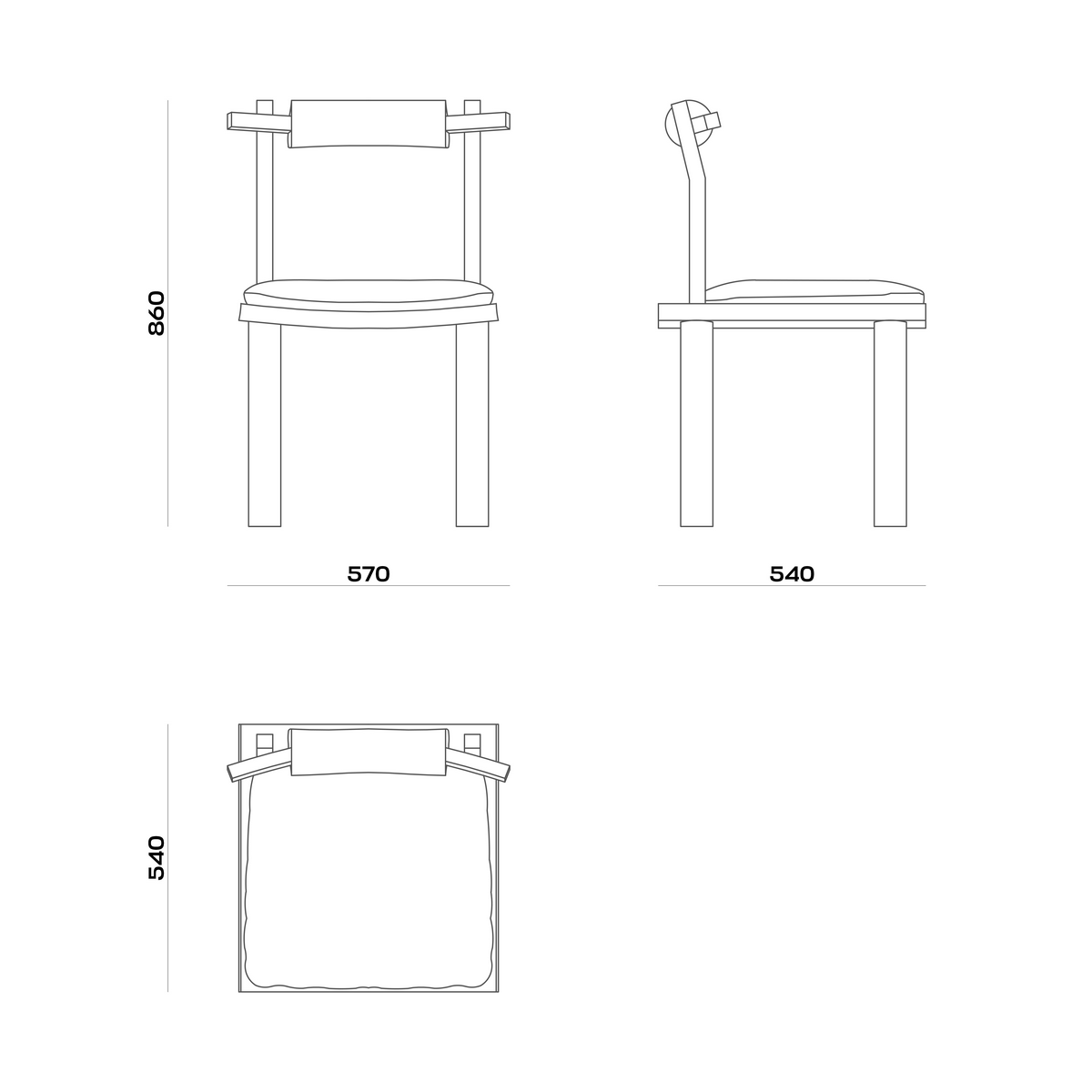 Схема Стул Agoji Chair, MODÉNATURE