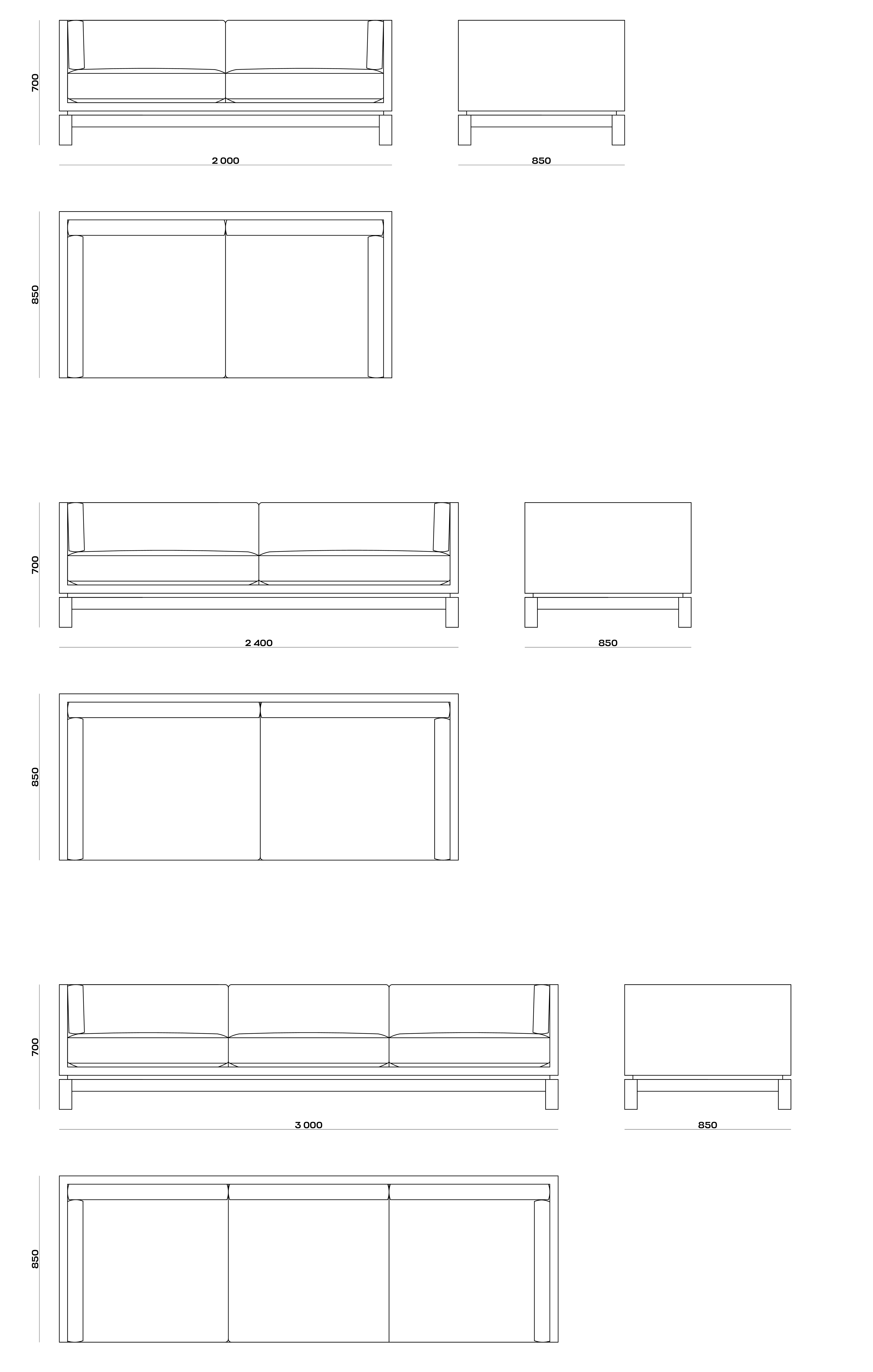 Схема Диван India Song Sofa, MODÉNATURE