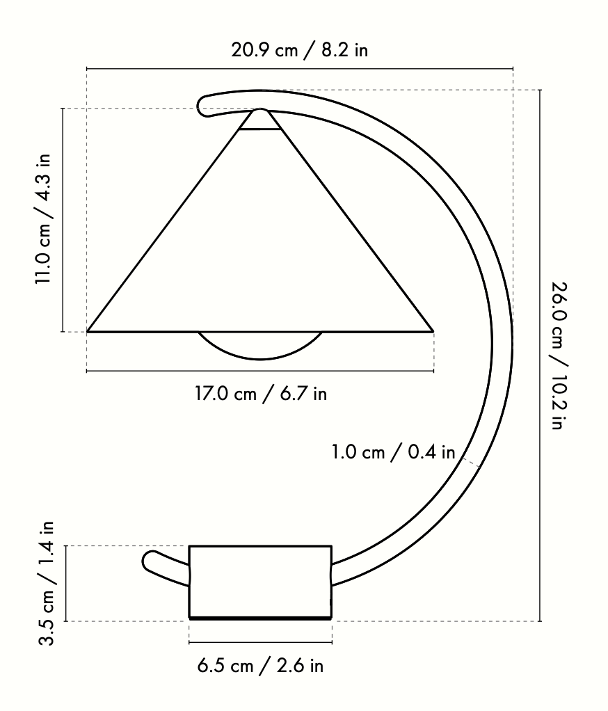 Схема Портативный настольный светильник Meridian Lamp, Ferm Living