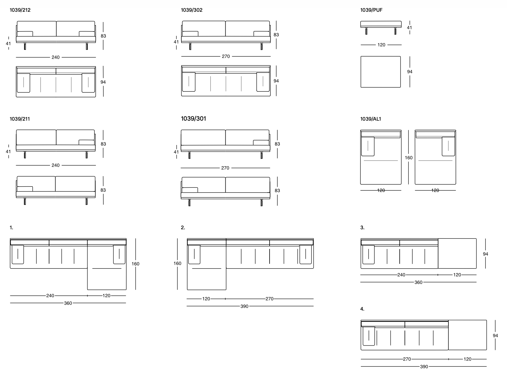 Схема Диван Milano+, Zanotta
