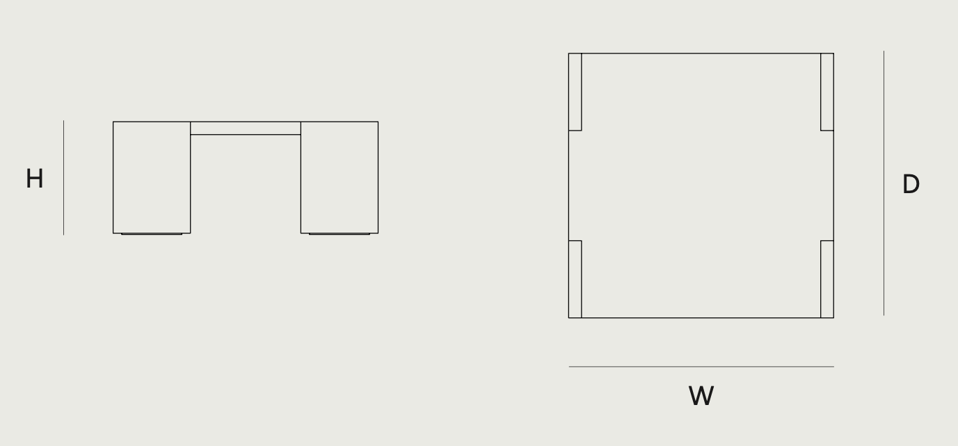 Схема Журнальный столик Tenon Side Table Large, New Works