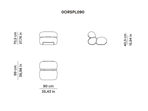 Схема Кресло Orsola, Tacchini