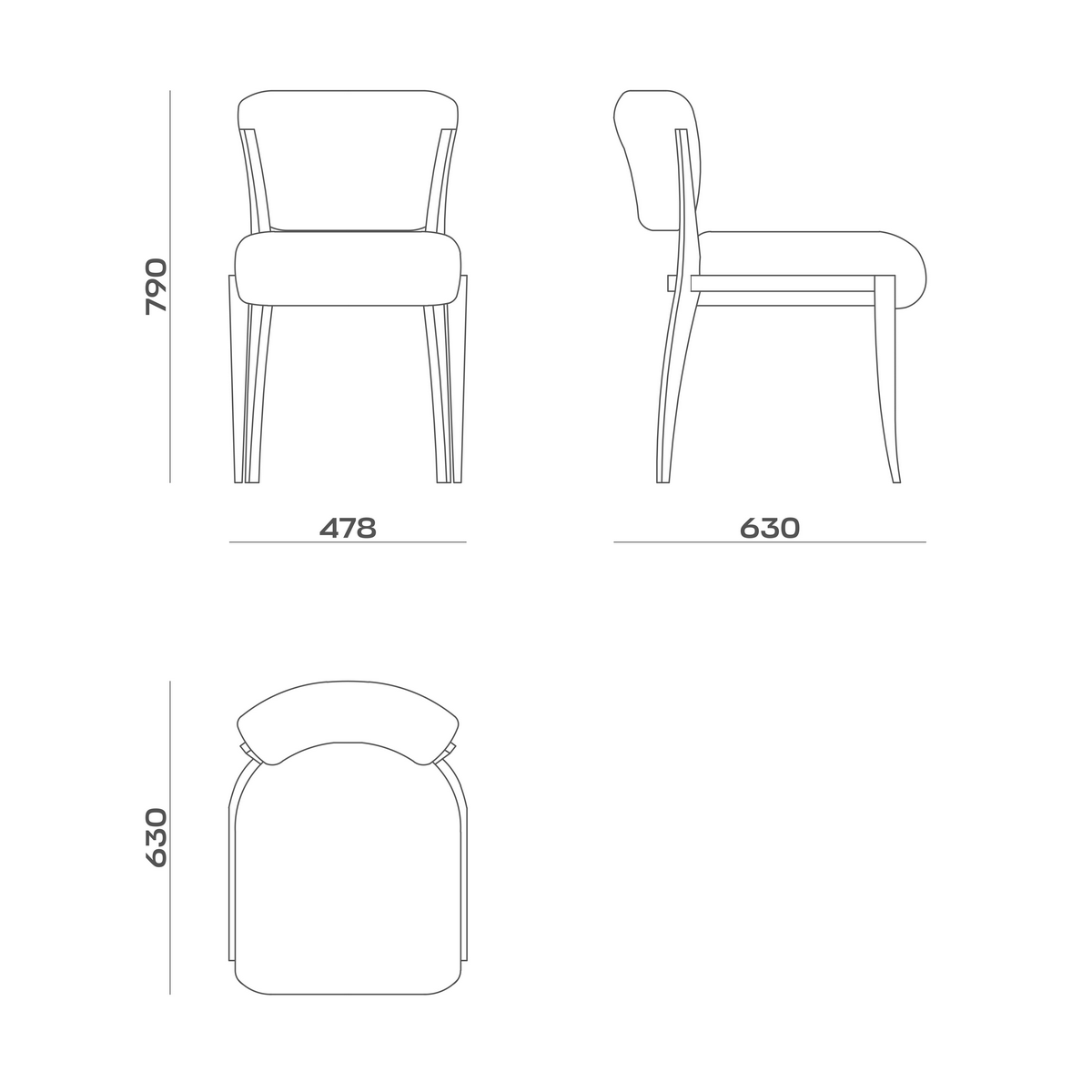 Схема Стул Amelot Chair, MODÉNATURE