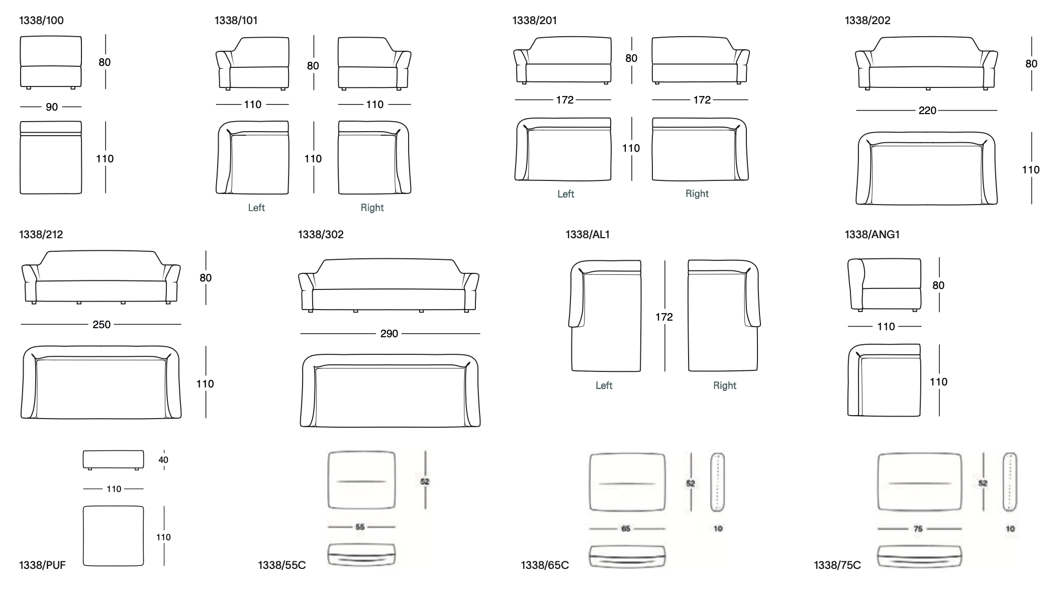 Схема Диван Fedrigo, Zanotta