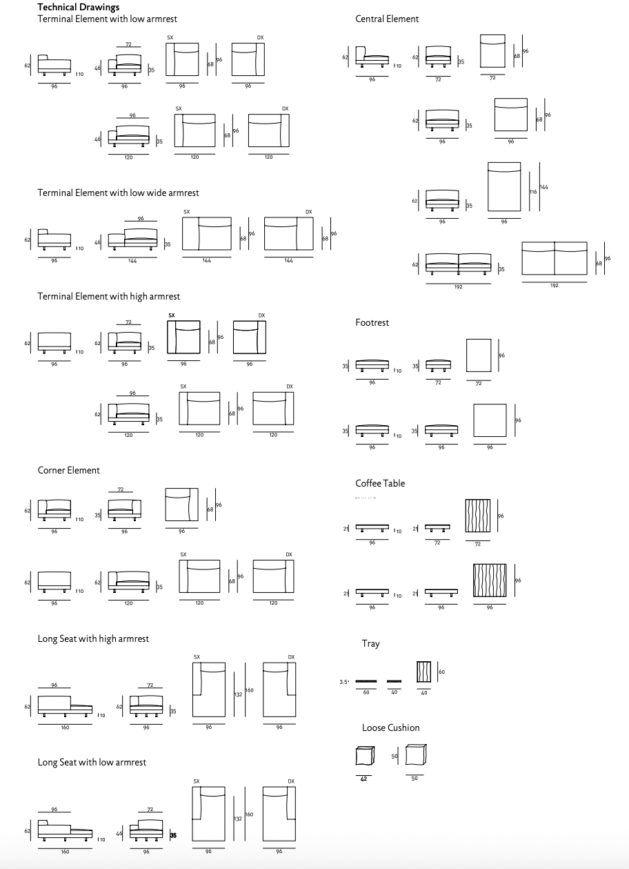 Схема Диван Lorentz, Living Divani