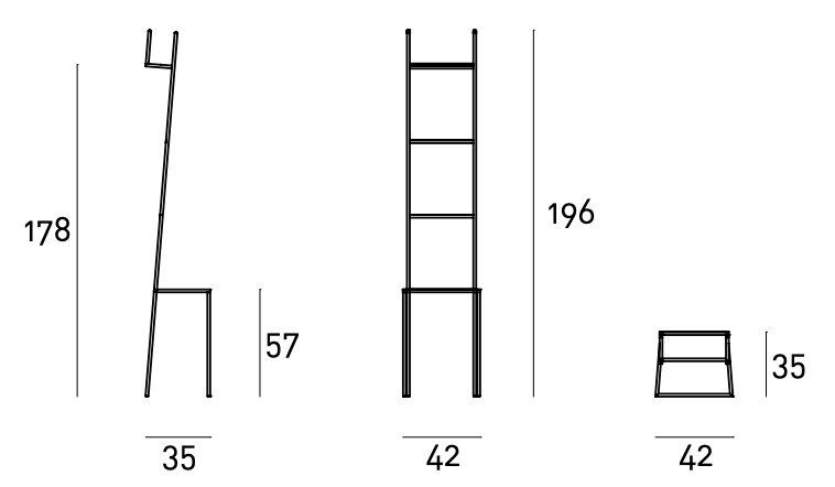 Схема Уличная напольная вешалка Mate Outdoor, Living Divani