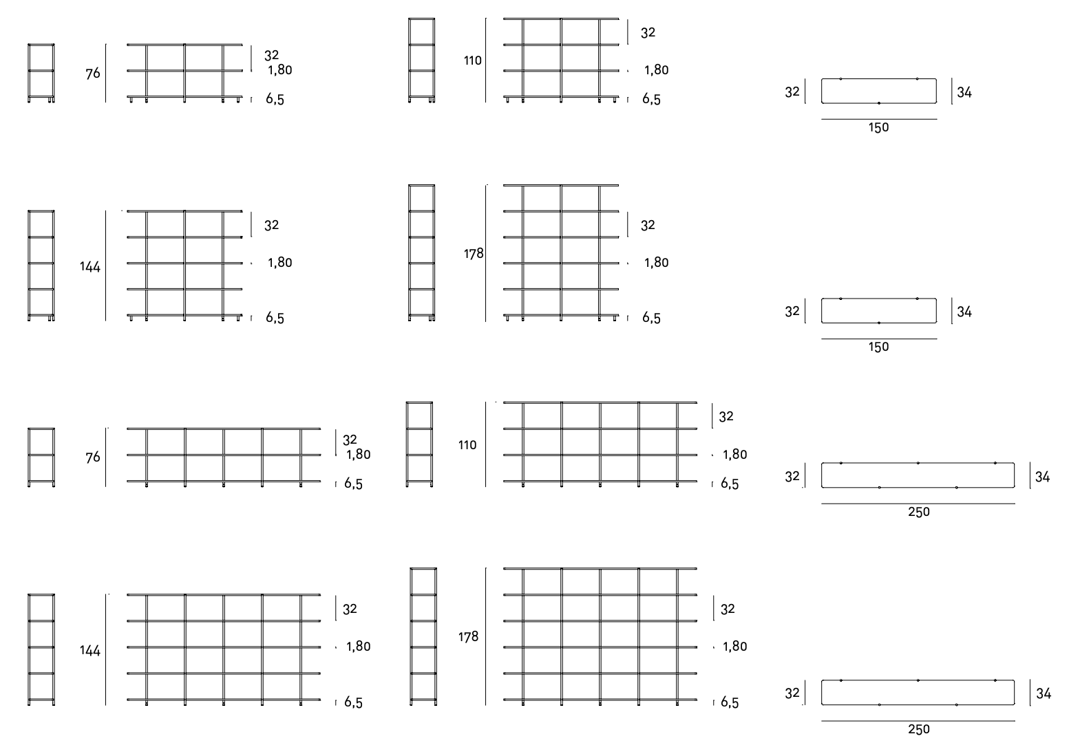 Схема Стеллаж Aero, Living Divani