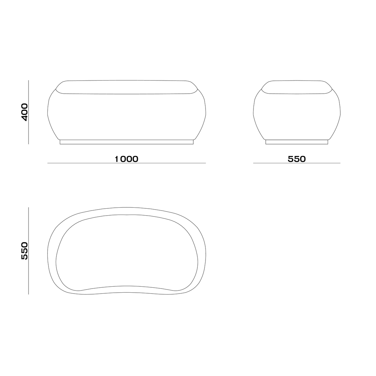 Схема Пуф Amado Pouf, MODÉNATURE