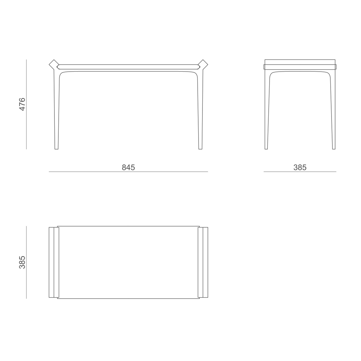 Схема Банкетка Petit Diamant, MODÉNATURE