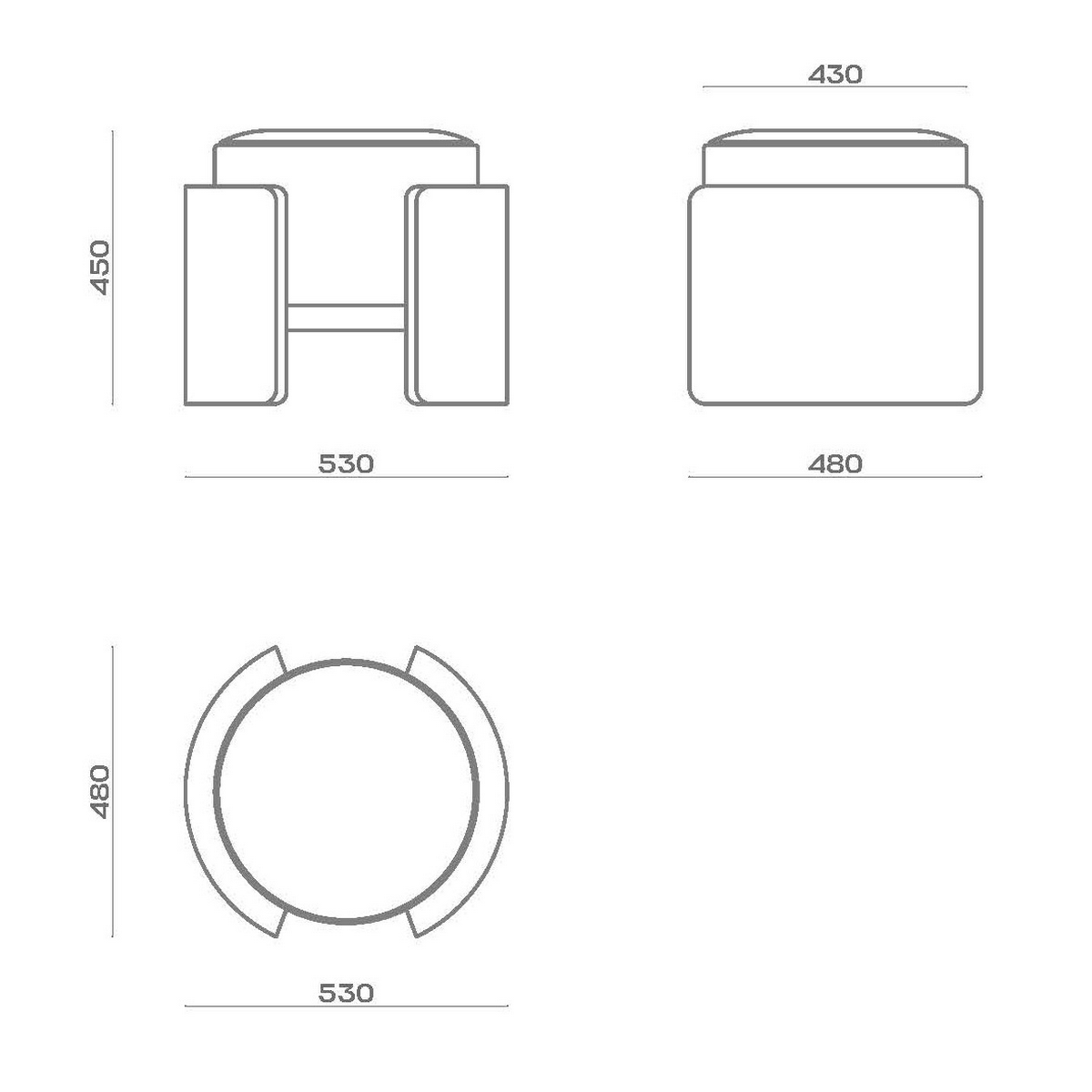 Схема Пуф Eida Pouf, MODÉNATURE