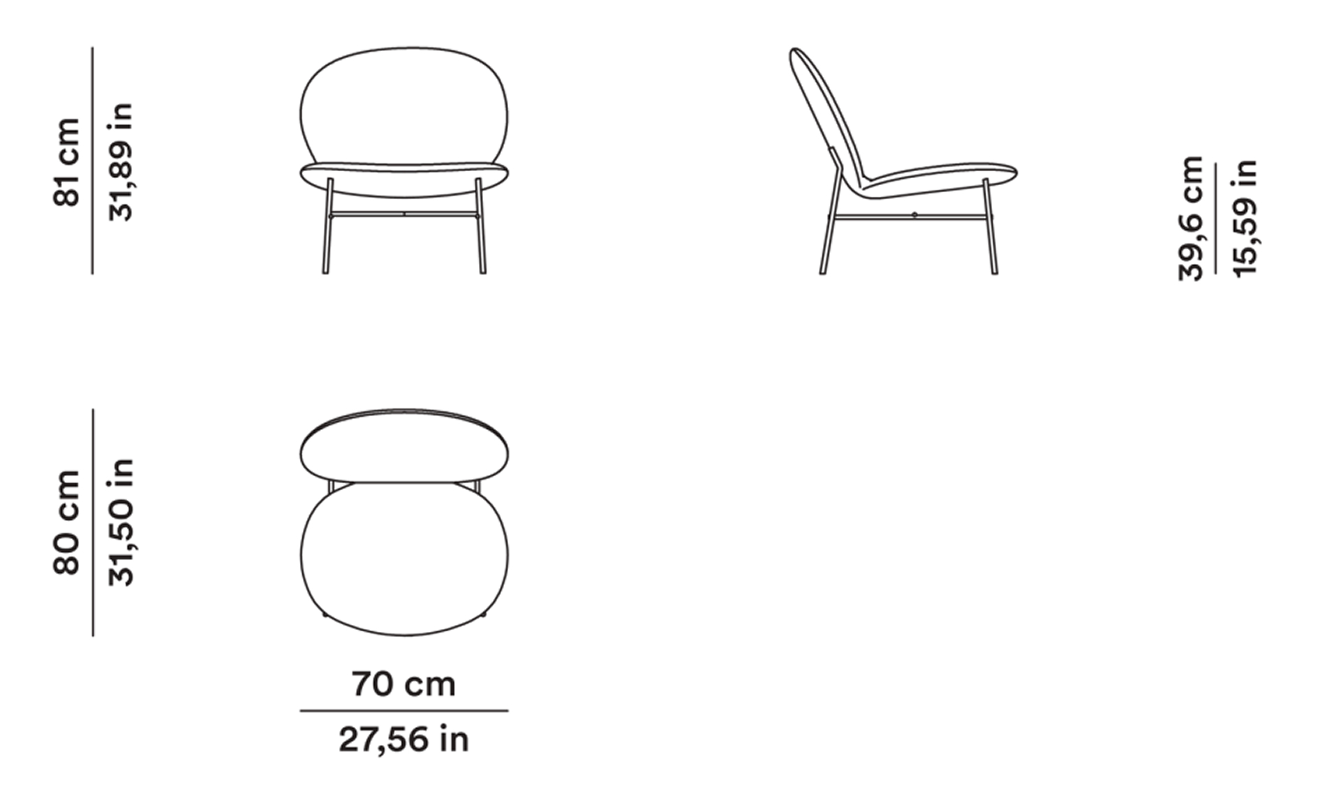 Схема Кресло Kelly E, Tacchini