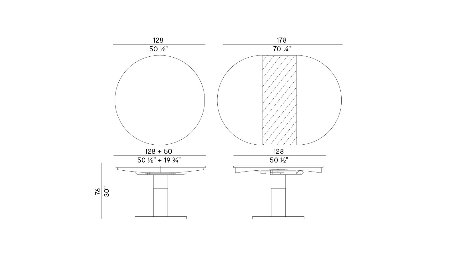 Схема Стол Diva круглый, Potocco