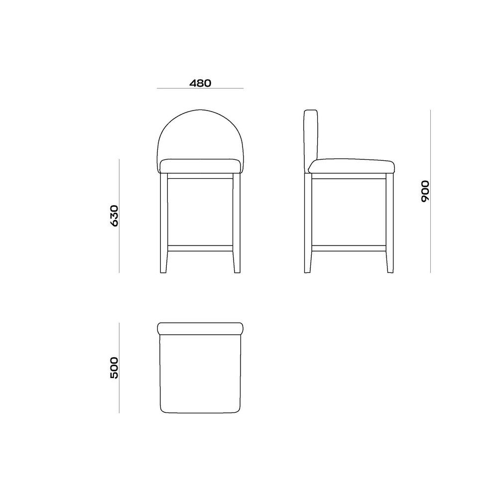 Схема Барный стул Amy Bar, MODÉNATURE