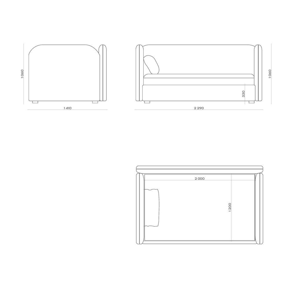 Схема Диван-кровать Swan Sofa Bed #2, MODÉNATURE