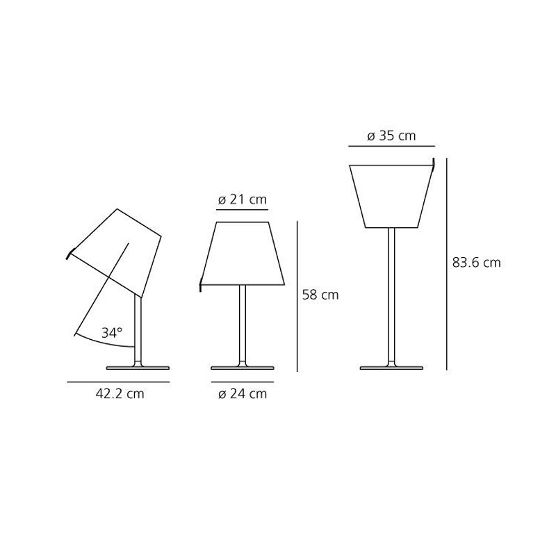 Схема Настольная лампа Melampo Table - Grey 0315010A, Artemide