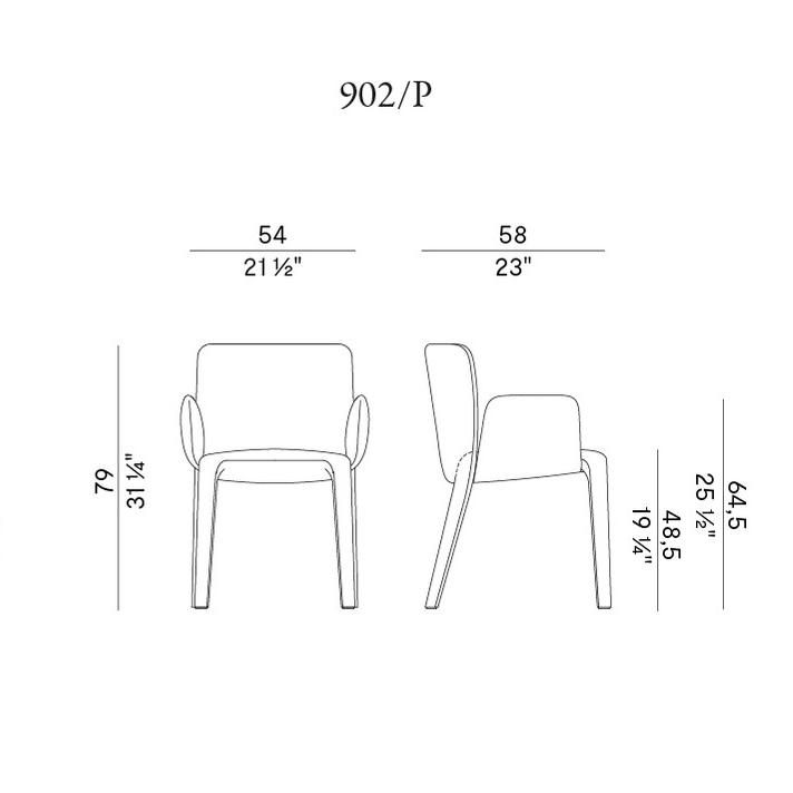 Схема Стул Lars с подлокотниками, Potocco