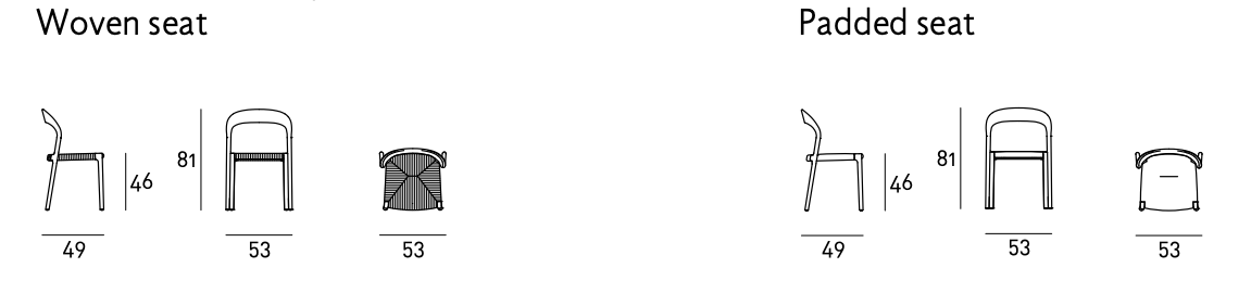 Схема Стул Ticino, Living Divani