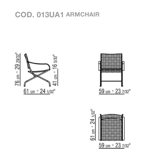 Схема Уличный стул Carlotta Outdoor, Flexform