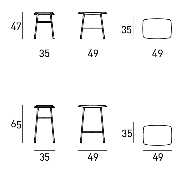 Схема Табурет Hinge, Living Divani