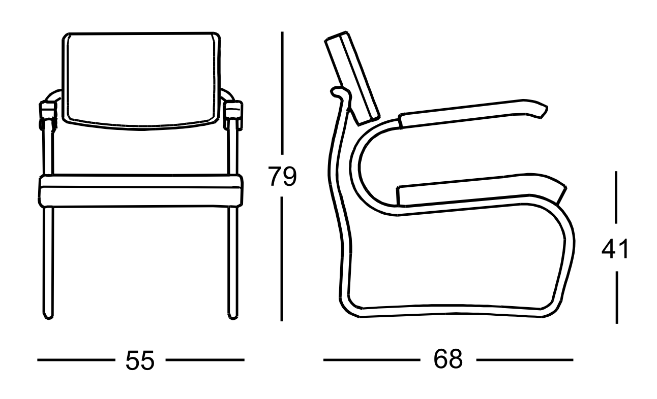 Схема Кресло Sant'Elia, Zanotta