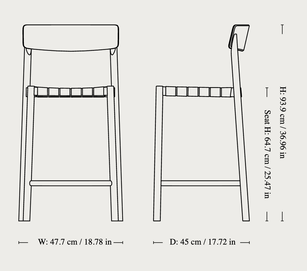 Схема Полубарный стул Betty TK12, And Tradition (&Tradition)