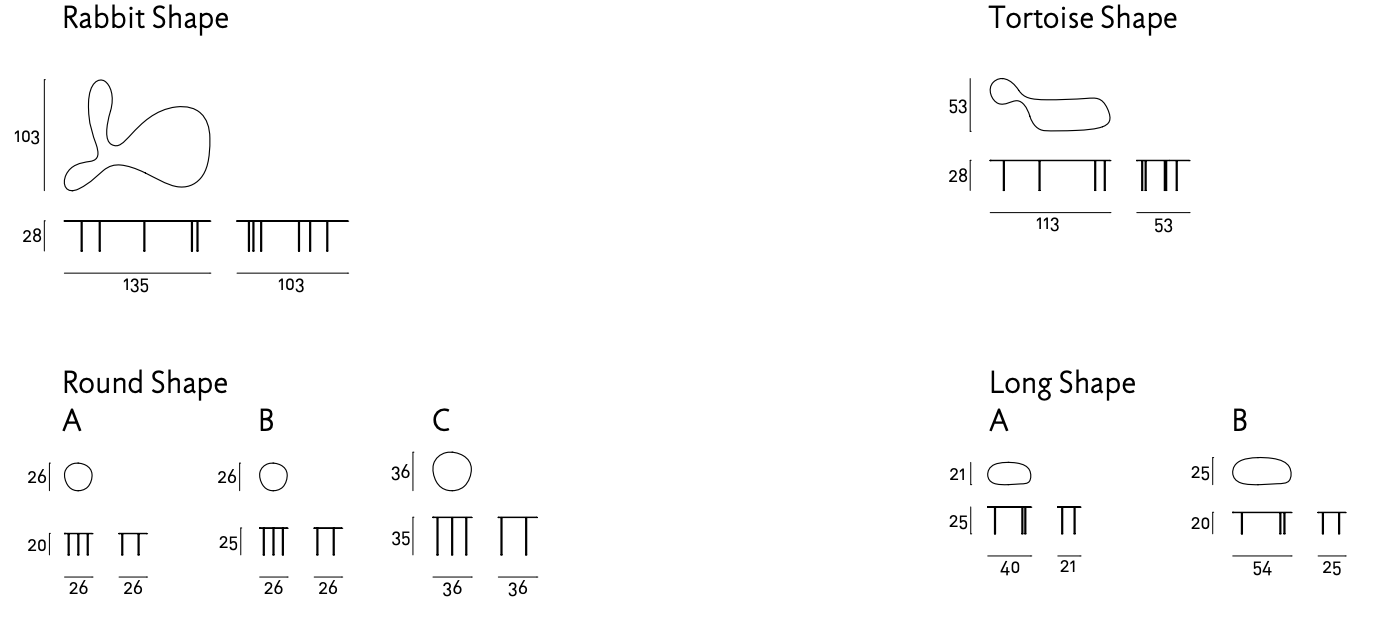 Схема Журнальный столик Rabbit & the Tortoise, Living Divani