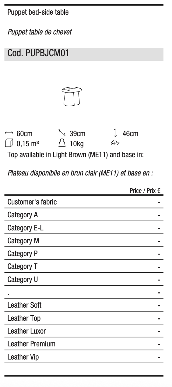 Схема Прикроватная тумба Puppet, Ditre Italia