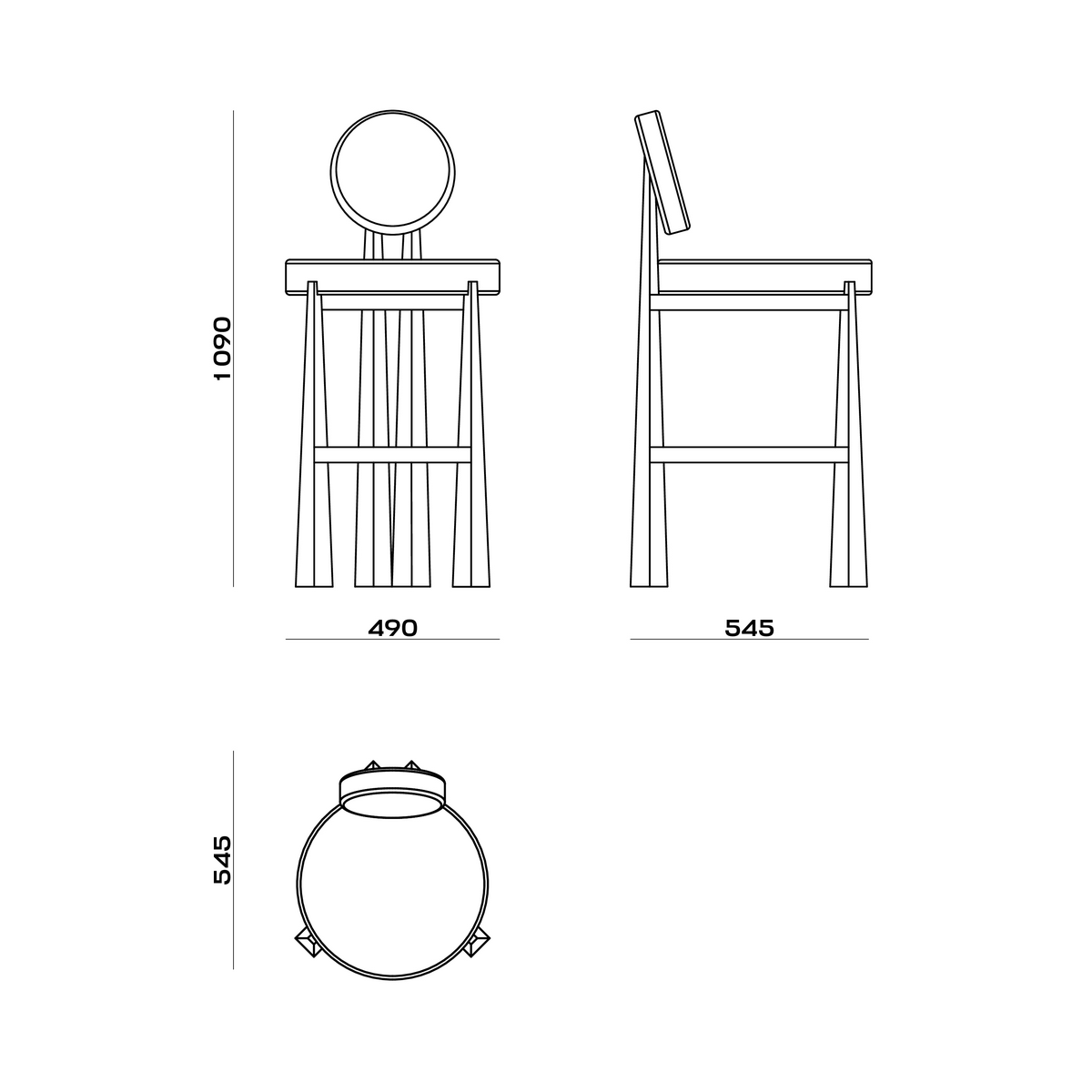 Схема Барный стул Masai Lounge Bar, MODÉNATURE