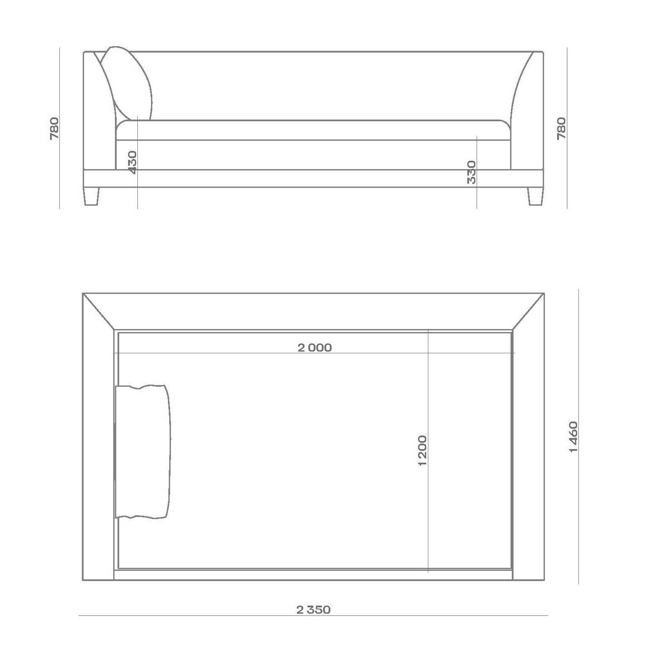 Схема Диван-кровать Megeve Sofa Bed, MODÉNATURE