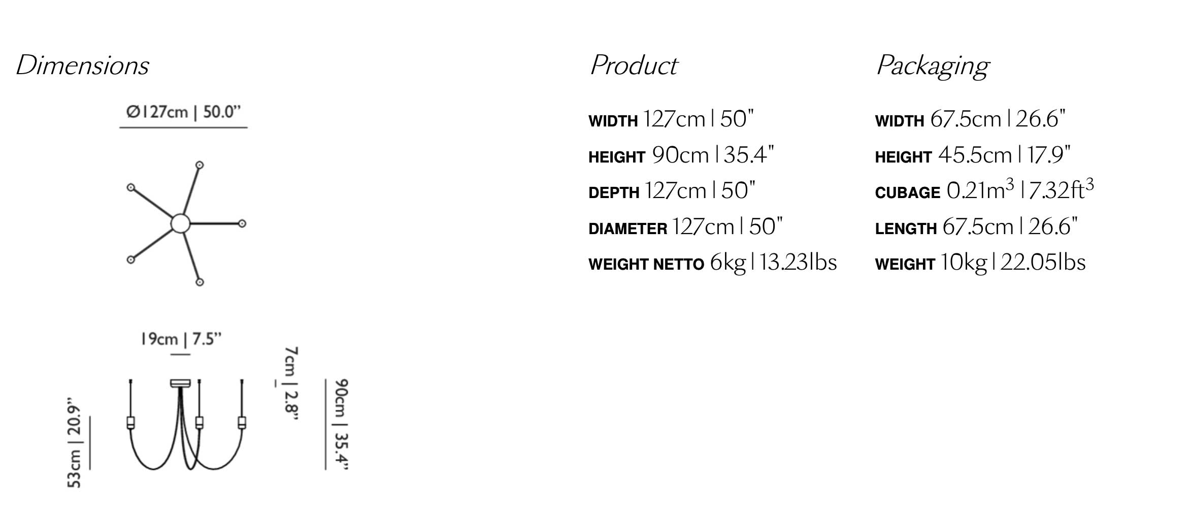 Схема Подвесной светильник Gravity 5 Black, Moooi