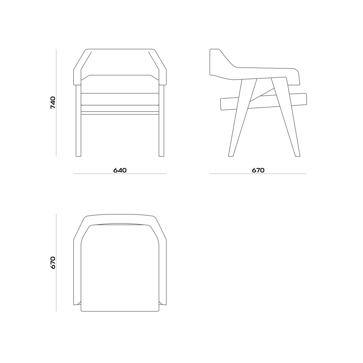 Схема Стул Yappi Chair, MODÉNATURE