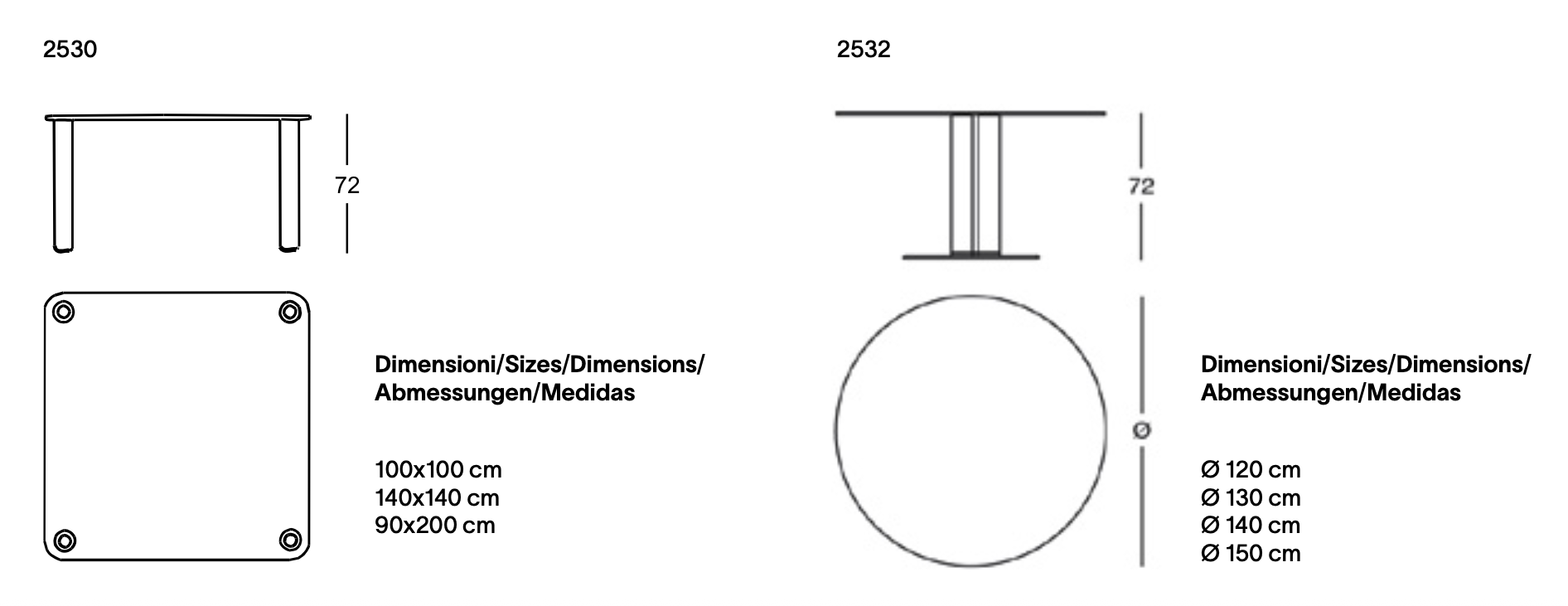 Схема Обеденный стол Marcuso, Zanotta