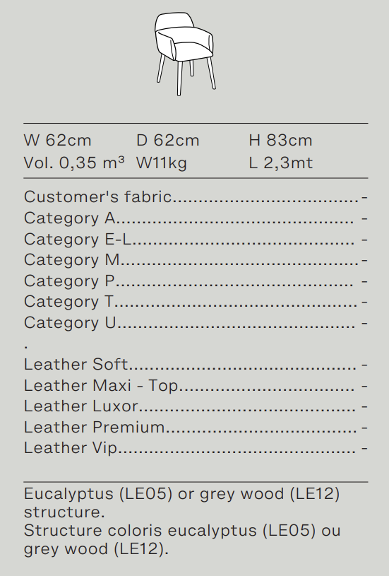 Схема Стул Archie, Ditre Italia