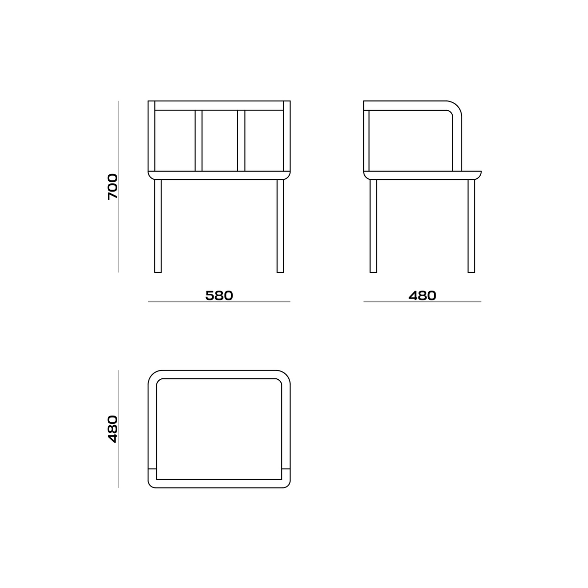 Схема Стул Damien Chair, MODÉNATURE