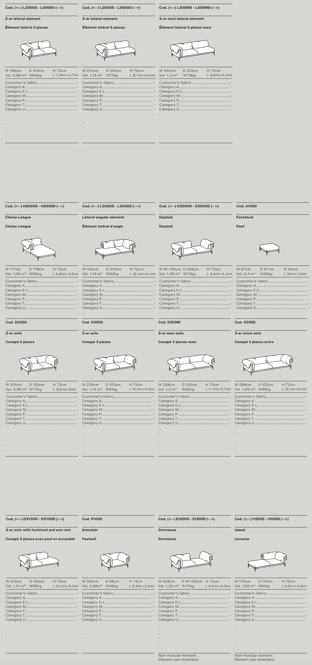 Схема Модульный диван Drop, Ditre Italia