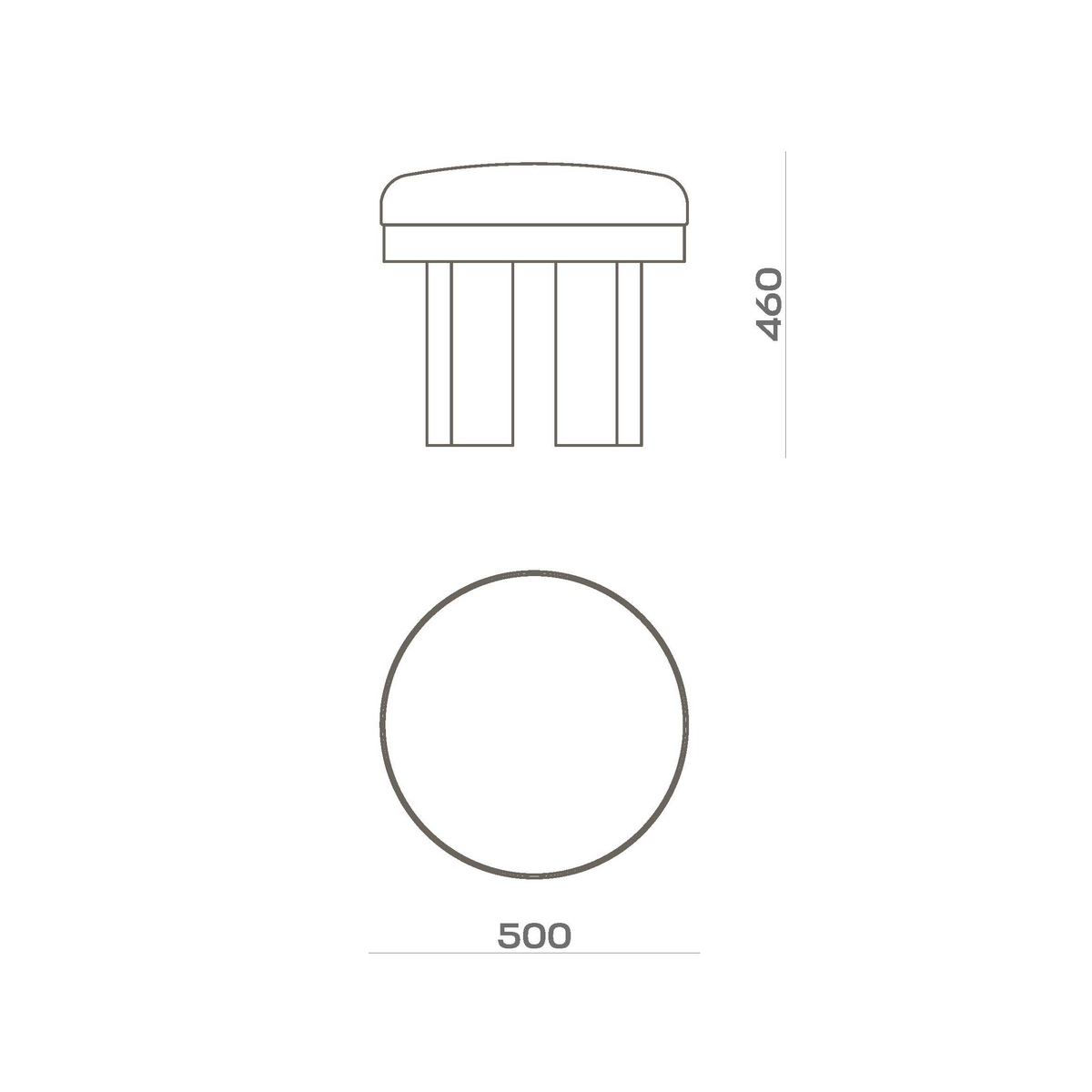 Схема Табурет Plume Stool, MODÉNATURE